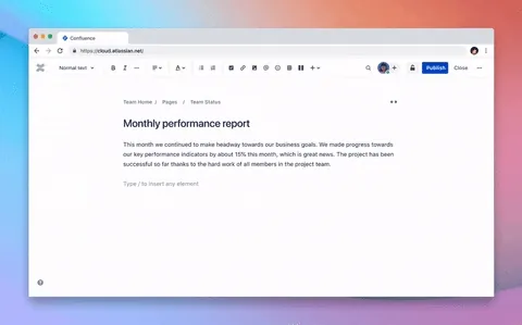 Table chart in Confluence